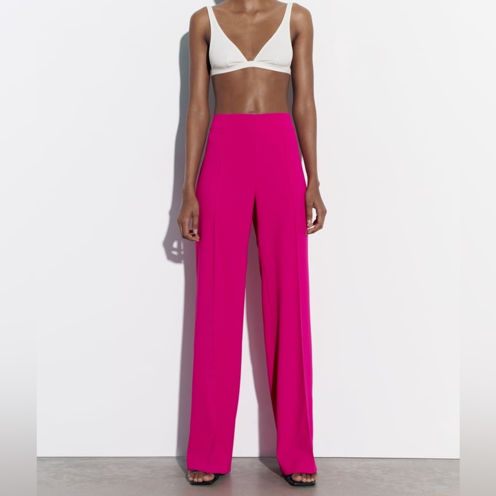 Zara Pink Wide-leg Pants